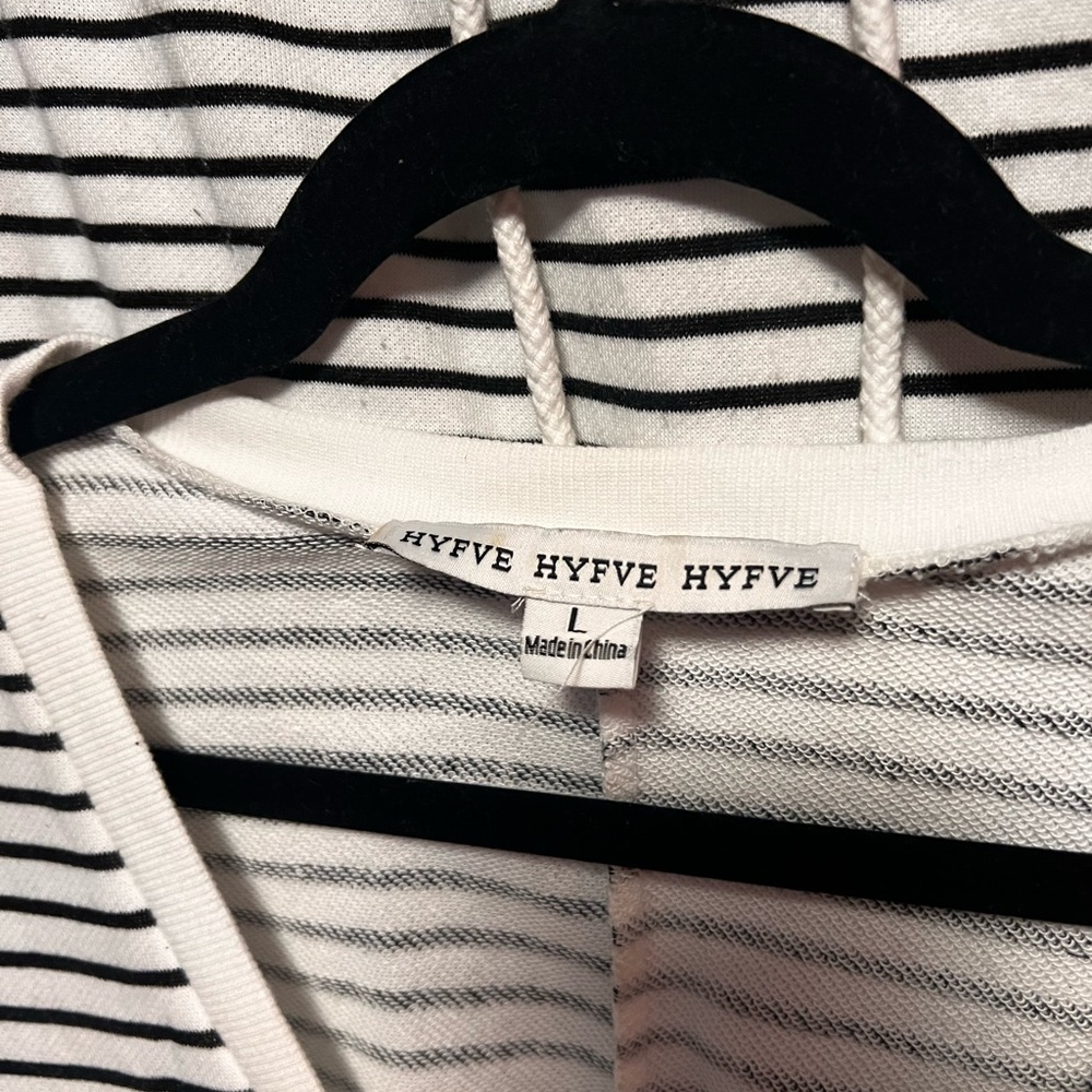 HYFVE Monochrome Striped V-Neck Top